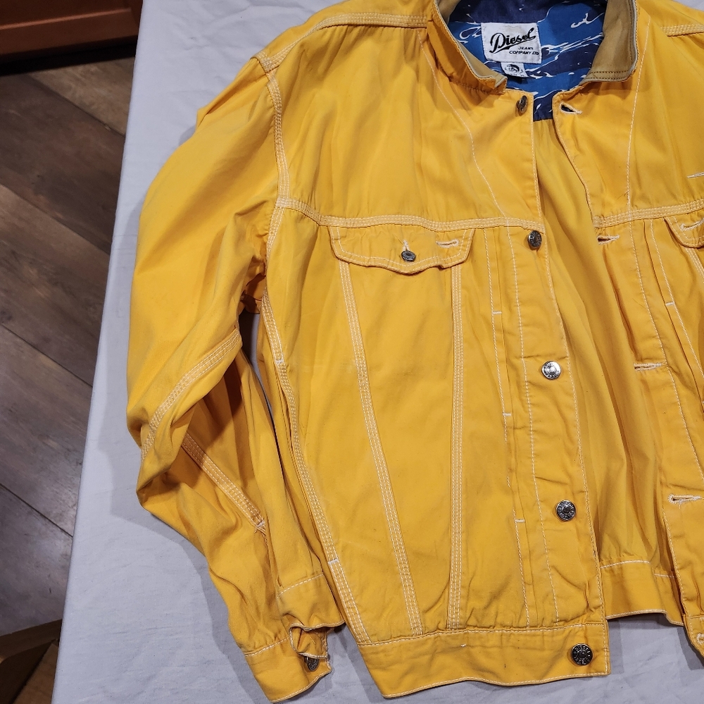 Vintage Diesel Italian Made Mens BomberJacket Leather Collar In Size XL - Picture 7 of 16